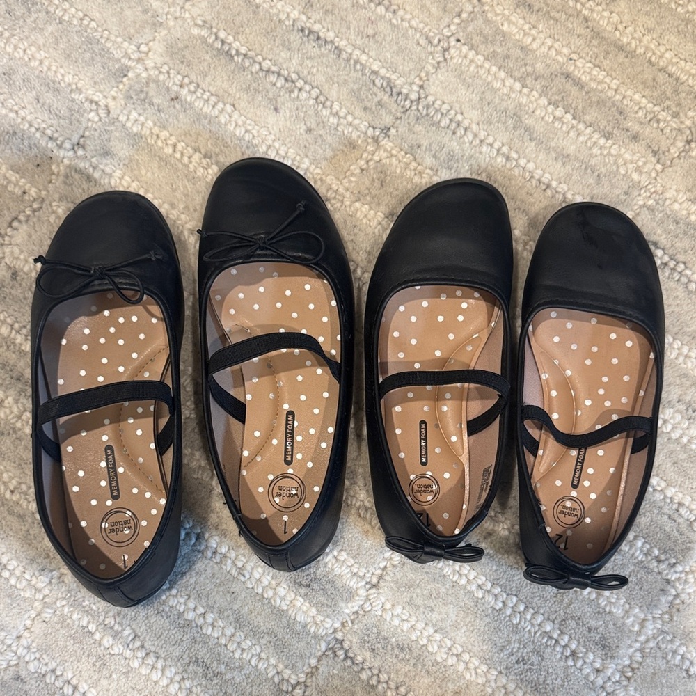 Wonder Nation Black Kids Dress Shoes